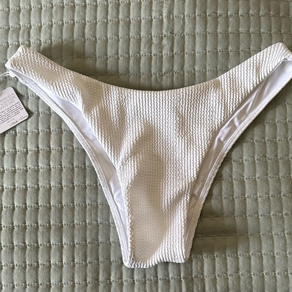White Ribbed Bikini Bottom - Picture 4 of 4